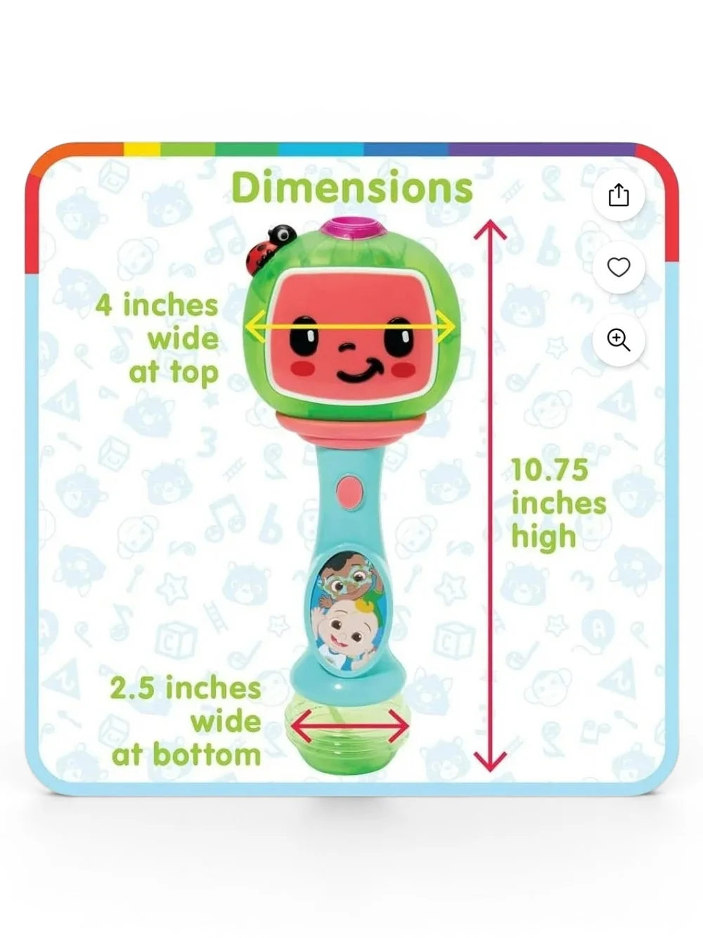 CoComelon Light-Up Bubble Wand with Music - Pink & Green